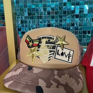 Camouflage Trucker Hat with Star Patches